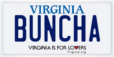 VA license plate BUNCHA