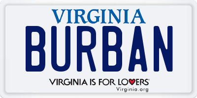 VA license plate BURBAN