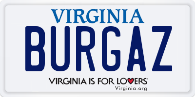 VA license plate BURGAZ