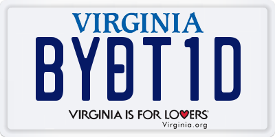 VA license plate BYDT1D