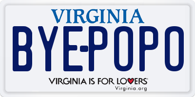 VA license plate BYEPOPO