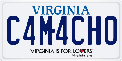 VA license plate C4M4CH0