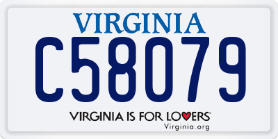 VA license plate C58079