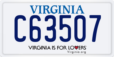 VA license plate C63507