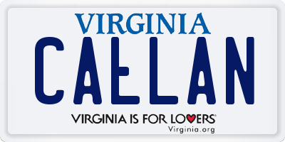 VA license plate CALLAN