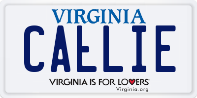 VA license plate CALLIE