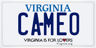 VA license plate CAMEO