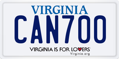 VA license plate CAN700