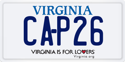 VA license plate CAP26