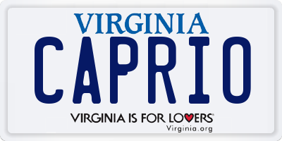 VA license plate CAPRIO