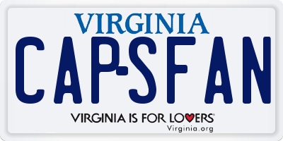 VA license plate CAPSFAN