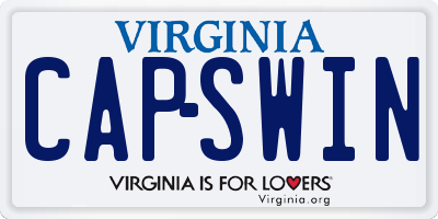 VA license plate CAPSWIN