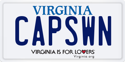 VA license plate CAPSWN