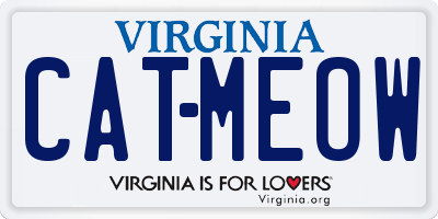 VA license plate CATMEOW