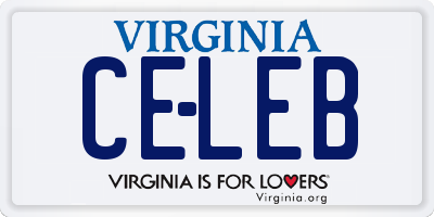 VA license plate CELEB