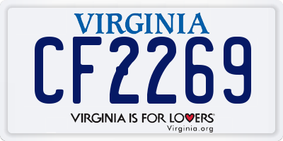 VA license plate CF2269