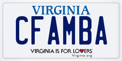 VA license plate CFAMBA