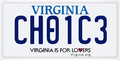 VA license plate CH01C3