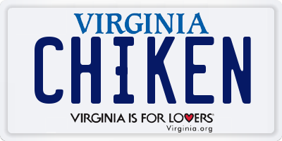 VA license plate CHIKEN