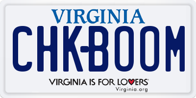 VA license plate CHKBOOM