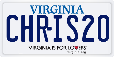 VA license plate CHRIS20