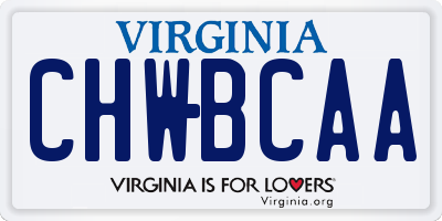 VA license plate CHWBCAA