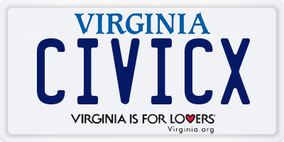 VA license plate CIVICX