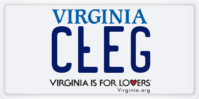 VA license plate CLEG