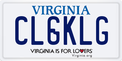 VA license plate CLGKLG