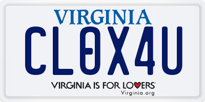 VA license plate CLOX4U