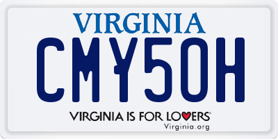 VA license plate CMY5OH