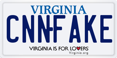 VA license plate CNNFAKE