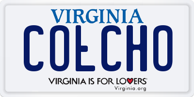 VA license plate COLCHO