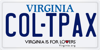 VA license plate COLTPAX