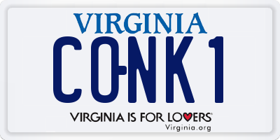 VA license plate CONK1