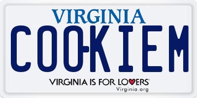 VA license plate COOKIEM