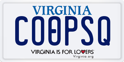 VA license plate COOPSQ