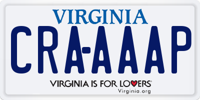 VA license plate CRAAAAP