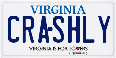 VA license plate CRASHLY