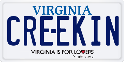 VA license plate CREEKIN