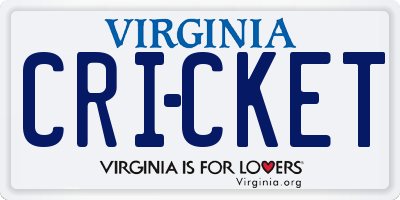 VA license plate CRICKET