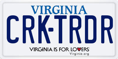 VA license plate CRKTRDR