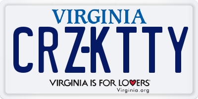 VA license plate CRZKTTY