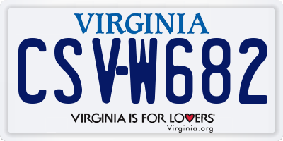 VA license plate CSVW682