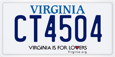 VA license plate CT4504