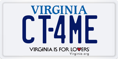 VA license plate CT4ME