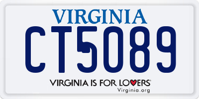 VA license plate CT5089