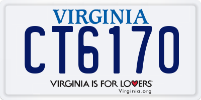 VA license plate CT6170