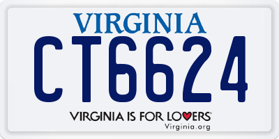 VA license plate CT6624