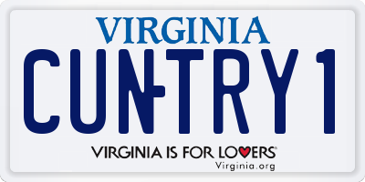 VA license plate CUNTRY1